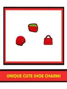 10/20/30 buc. Pandantive pentru pantofi seria roșie, aleatorii, pentru decorarea pantofilor DIY, calitate premium, accesorii pentru pantofi, sandale cu bule, decorațiuni pentru pantofi din PVC, accesorii pentru genți de plajă, cadou excelent pentru adolescenți, bărbați, femei și adulți.