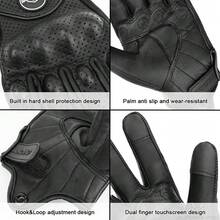 ALPINES FOX New Motorcycle Cycling Gloves Black Summer Leather Motocross Scooter Gloves Retro Biker Touchscreen Motorcyclist Gloves