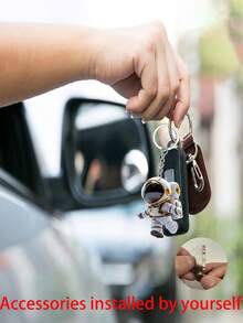 1 Astronaut Pattern 2D Acrylic Keychain, Car Rearview Mirror Ornament, Suitable For Bags, Keychains, And Interior Decoration, Is The Perfect Choice For Space Enthusiasts, As Well As The Best Gift For Father's Day, Graduation Season, Birthdays, Halloween, Christmas Decorations, Holiday Gifts Bag Charms Car Accessories Teacher Friend Sister Gift Ideas - Multicolor - View 3
