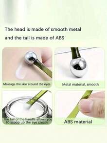 Eye Cream Massager Stick, Eye Cream Applicator And Massage Roller, Eye Care Applicator Wand Stick, Eye Cream Massage Tool, Stainless Steel Eye Cream Roller Applicator For Facial Skin Care, Smooth And Refreshing Eyes, Ladies Gift,Low Allergenic, No Battery Needed, Double-Ended Massage And Application Tool