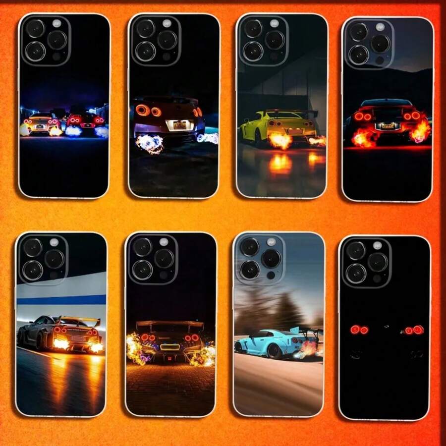 Funda de teléfono Taillight G-GTR Car R35 compatible con 16,15,14,13,12,11 Plus,Pro,Max,XR,XS,X,Plus,SE,Mini, funda transparente suave, compatible con funda 17, funda 17 Pro, funda 17 Pro Max - z3 - Ver 1
