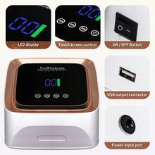 Đèn LED UV làm móng, máy sấy móng, đèn làm gel móng, đèn làm móng sạc điện có hẹn giờ, đèn UV làm gel móng tay, cảm biến tự động, đèn làm khô móng chuyên nghiệp cầm tay - Màu trắng, quà Giáng sinh, quà Valentine - Xem 3