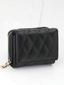 紧凑型多功能卡包钱包女士钱包迷你钱包零钱包秋季小钱包可爱钱包 - 黑色 - 查看 6