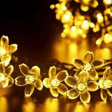 20 LED، 50 LED، 100 LED، أضواء سلسلة أزهار الكرز الشمسية عبر الحدود، أضواء أزهار الكرز الشمسية للحديقة الخارجية، أضواء ديكورية لإضفاء جو الاحتفال