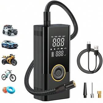  Carsun Tire Lnflator Portable Air Compressor Tire Air Pump,22-Cylinder, 150 PSI Digital Display Model, Side Storage Box,3 Times Pumping Speed, USB Charging, With LED Light Car Accessories - Suitable For Cars, Motorcycles, Bicycles, And Balls.