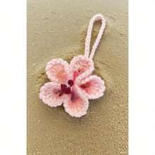 1pc Flower Car Hanging Ornament,Crochet Hawaiian Tropical Flowers Bag Charms Decor Car Rear View Mirror Beach Accessories - Nhiều màu - Xem 4