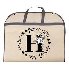 1个防尘衣物袋，防水衣物保护套，时尚26字母印花西装连衣裙衣物收纳袋，悬挂式衣柜整理袋，适用于学校、办公室、家庭、旅行、打包、收纳、返校季