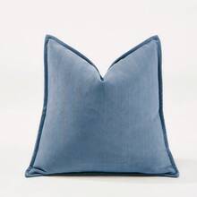 One Piece Of Misty Blue Fishbone Patterned Pillowcase (Without Filling), Modern And Luxurious Soft Chenille Edge Decorative Cushion Cover, Suitable For Sofa, Bed, Bedroom, Office, Hotel, Decoration, All Seasons.