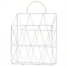Iron Simple Press Newspaper Sundries Storage Basket Wall Decoration Shelf - Multicolor - View 10
