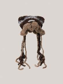 女士手工针织可爱猫耳毛绒帽，秋冬新款朋克甜美Y2K俏皮柔软针织帽，时尚百搭 - 針織帽 - 查看 4