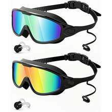 2-Pack Adult Swim Goggles: Anti-Fog, UV Protection, Leakproof - 180 °   Wide Clear Vision - 金色 - 查看 2