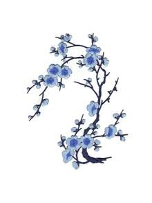 2pcs Red Cherry Blossom Flowers Set Of Two Embroidered Iron On Patches - Multicolor - View 8