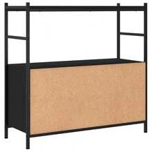 Libreria Larryhot nera 80x30x78,5 cm in legno ingegnerizzato e ferro, robusta e durevole, facile da montare, stile decorativo, adattA, Per riporre soprammobili, statuette, libri, piccoli oggetti, ecc. - nero - Visualizzare 6
