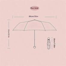 1 件迷你紧凑型折叠伞 - 防水防紫外线防风便携轻便，简约柔和色彩折叠伞带便携包，方便携带的旅行伞，适合户外活动、夏季海滩、日常使用 - 彩色 - 查看 11