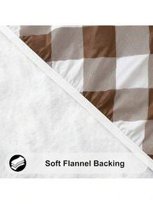 Smiry Round Picnic Table Cloth, Elastic Waterproof Fitted Vinyl Tablecloth 36-44 Tables, Flannel Backed Buffalo Plaid Table Covers Dining, Camping, Outdoor, Black And White Summer Birthday Gifts Wedding Beach Back To School School Supplies Room Decor