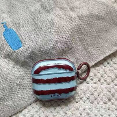 Vỏ bảo vệ màu tương phản xanh lam và nâu cổ điển cho thế hệ thứ 4, Pro, 3, 2, Vỏ tai nghe Bluetooth mềm