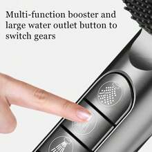 （单头花洒/三件套）家用过滤增压四档水流调节ABS花洒，配1.5米不锈钢软管和ABS免钻孔花洒支架，浴室配件，浴室工具 - 灰色 - 查看 4