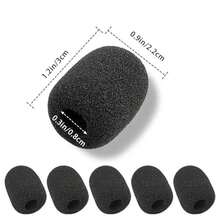 10pcs Black Microphone Windscreen Replacement Foam Cover, Suitable For Conference Microphone - Black [5pcs] - View 2