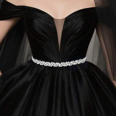 1pc Women's Rhinestone Wedding Dress Sash/Belt, Bridal Accessory Suitable For Wedding Ceremonies Valentine's Day Accessories