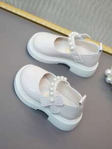 2 件女童皮鞋英伦风婴儿鞋春秋新款公主鞋软底小女孩平底鞋 - 米色 - 查看 14