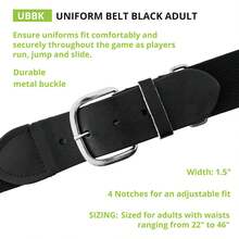 Sports - Cinturones de béisbol y sóftbol para adultos y jóvenes, en varios colores - Negro - - Ver 4
