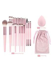 MAANGE 20 piezas/21 piezas/22 piezas Juego de herramientas de maquillaje que incluye 20 piezas Juego de brochas de maquillaje profesional con bolsa de almacenamiento + brocha para base, brocha para rubor, brocha para polvo suelto, brocha para sombra de ojos, brocha para contorno, brocha para iluminador, brocha para sombra de nariz, brocha para cejas, brocha para pestañas. Regalo para mujeres y niñas, juego de brochas de maquillaje para viaje