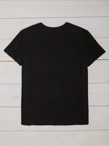 1pc Panic! At The Disco Retro Print Women'S Round Neck T-Shirt  Perfect For Daily Wear, Ideal For Holidays And Birthdays, Fashionable And Versatile, Loose And Comfortable, Casual Style, Exudes Unique Charm And . - Đen 5 - Xem 2