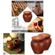 2 Pcs Urns Human Ashes Wood Small Keepsake Cremation Urn Grain Human Or Pet Ashes Funeral