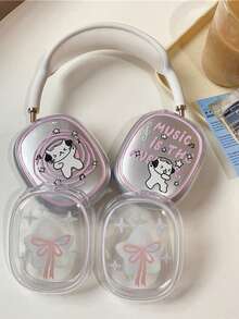 1 对防震音乐猫耳耳机保护套，兼容 Apple Max，TPU 印花耳机套 - 彩色 - 查看 1