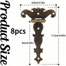 4/8 Piezas de bisagras en T con acabado negro vintage para puerta de granero - Resistentes, con acabado recubierto en polvo, incluye tornillos - Negro - Ver 13