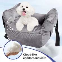 HAZOOWILL HazoWill 2-In-1 Pet Car Booster Seat, Portable Detachable Travel Raised Pad, Suitable For Small Dogs And Cats, Soft Convertible Bed, Breathable Summer Design, Adjustable Leash And Safety Belt Buckle, Fits Front And Rear Seats - Multicolor - View 10