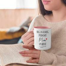 1pc, Mom Memorial Gift, Hug In A Mug, 1oz Ceramic Coffee Mug - Reusable, , Perfect Summer Winter Drinkware Gift,  & Comfortable Grip, Room Decor, Home Decor, Party Gift, Birthday Gift, Holiday Gifts - Not Color Changing - View 8