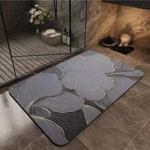 Tapis de bain de luxe antidérapant, tapis de salle de bain, absorbant rapide, séchage rapide, absorbant antidérapant séchage rapide, tapis absorbant doux, paillasson d'accueil - absorbant antidérapant universel d'intérieur/extérieur, décoration d'entrée, décoration de la maison, paillasson décoratif antidérapant en peluche, paillasson de luxe convenant pour la chambre, le placard et l'entrée, décoration douce de la maison, tapis de cuisine absorbant doux - Gris - Voir 3