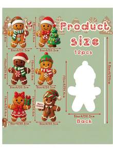 12 pièces/6 pièces Ensemble de décoration de fête de Noël européen et joyeux Ensemble de cadeaux en bois de bonbons Décorations pour arbre de Noël Arrangement de table de dessert Faveurs Décorations