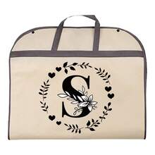 1个防尘衣物袋，防水衣物保护套，时尚26字母印花西装连衣裙衣物收纳袋，悬挂式衣柜整理袋，适用于学校、办公室、家庭、旅行、打包、收纳、返校季