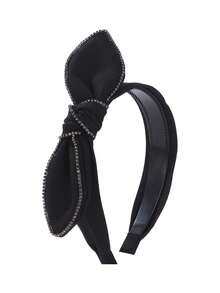 1/3 件纯色法兰绒蝴蝶结头带，条纹面料防滑头巾，优雅头饰，适合日常佩戴，秋冬，发带，发箍，发饰头带 - 彩色 - 查看 38