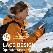 3-Gear Adjustable Heated Gloves, Outdoor Office Portable Half-Finger Design, 45°C/50°C/55°C Temperature, Winter Warm, Type-C Rechargeable Heating Gloves, Unisex Winter Warm Gloves, 3-Layer Fabric Design, Fast Heating & Heat Retention - Black - View 2