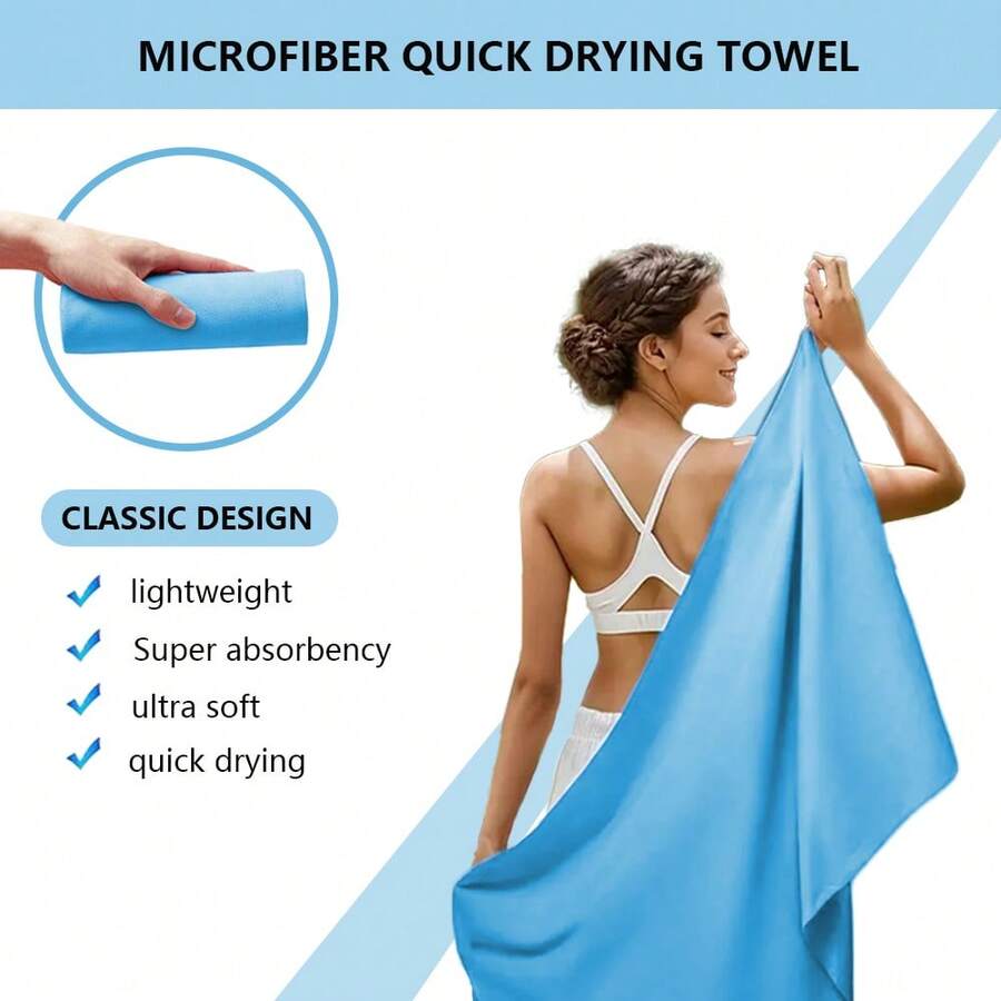 3pcs Ultra-Fine Microfiber Quick Dry Towels, Compact Perfect Travel Towels, Super Soft Sports Towels, Suitable For Camping, Travel, Fitness, Workout, Yoga And More