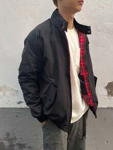 American Harrington G9 Jacket Retro Casual Workwear Spring And Autumn Jacket Men's Khaki Stand-Up Collar Motorcycle Windproof Windbreaker - màu đen - Xem 2