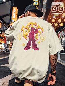 Oversized Streetwear T-Shirt Academia Fire Vintage Style Retro Ribbon REF 7302 VEST NERD - Màu Khaki - Xem 5
