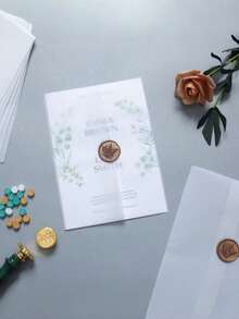 130 tờ/100 tờ/50 tờ Giấy sunfat đặc biệt bán trong suốt thích hợp cho phong bì giấy kraft thiệp mời 5x7 inch, giấy kraft gấp sẵn cho thiệp mời đám cưới, phong bì thiệp mời đám cưới trong suốt không in và bìa thiệp cưới, quà tặng em bé, thiệp mời sinh nhật - trong suốt - Xem 8