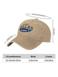 1pc Cowboy Baseball Cap With "City Love Dallas" Printed For Women & Men, Adjustable Casual Street Hat, Ideal For Outdoor Activities, Travel And Work - Màu Khaki - Xem 3