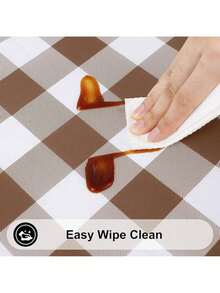 Smiry Round Picnic Table Cloth, Elastic Waterproof Fitted Vinyl Tablecloth 36-44 Tables, Flannel Backed Buffalo Plaid Table Covers Dining, Camping, Outdoor, Black And White Summer Birthday Gifts Wedding Beach Back To School School Supplies Room Decor