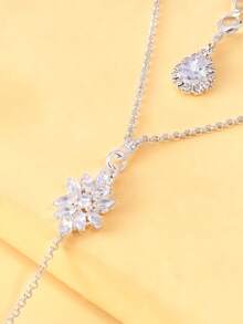 1pc Fashionable Sexy Water Drop Backless Chain, European And American Style Bridal Tassel Necklace, Delicate Choker Necklace