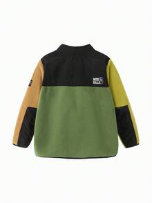 mini bala Áo khoác lông chống tĩnh điện cho trẻ em mềm mại ấm áp, thoải mái, thời trang mặc hàng ngày - Quân xanh - Xem 5