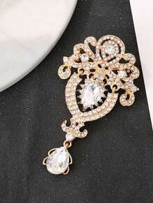 1pc Fashionable Vintage Crystal Pendant Brooch, Decorative Gift - Star - View 10
