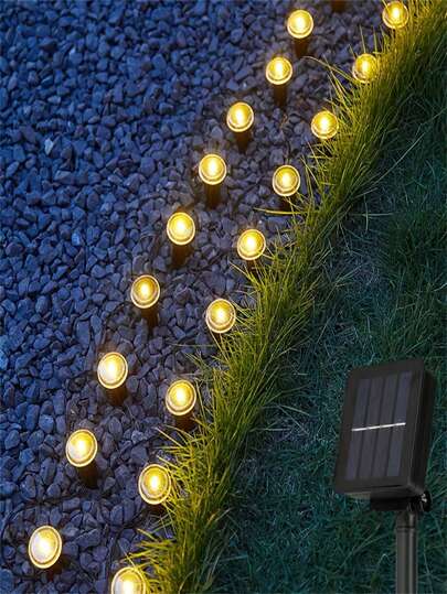 1pc Solar-Powered Outdoor Lawn Light, Christmas Season Garden Pathway Decorative Lamp, 15/30 LEDs, Warm White And Cool White Light, Suitable For Commercial Car Park Lighting On Pavements, Courtyards And Lawns