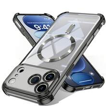 Funda magnética transparente para Galaxy A06 A16 A26 A36 A56 S25 Ultra S24 Ultra, compatible con MagSafe, con protector de lente de cámara incorporado, revestimiento de lujo de TPU suave y transparente, a prueba de golpes, delgada y fina para la serie