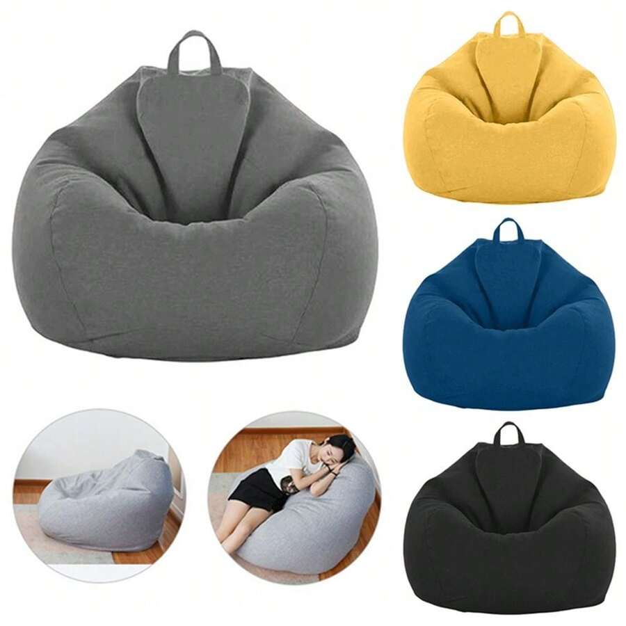 大号沙发套无填充豆袋椅沙发懒人沙发成人儿童榻榻米蓬松透气椅套不含垫 - 彩色 - 查看 1