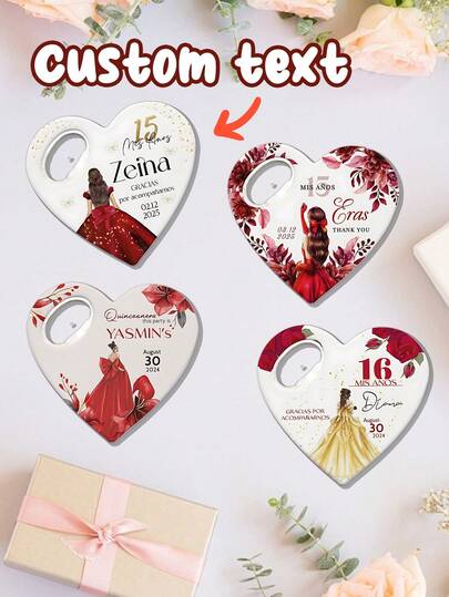1 Stück personalisierbare herzförmige Magnet Flaschenöffner, Gastgeschenke in Großmengen, Flaschenöffner Kühlschrankmagnet Gastgeschenke für Sweet Sixteen Party Geschenke, einzigartiges Erwachsenengeschenk, geeignet für Ihn/Sie, kleine Geschenke für Erwachsenenfeierlichkeiten, 15. Geburtstags Geschenke, Souvenirs für Freunde und Familie Geburtstage, Hochzeiten, Jahrestage, personalisierbare tragbare Barwerkzeuge, personalisierte Geschenke, Feiertags Dekorationen, Weihnachtsgeschenke